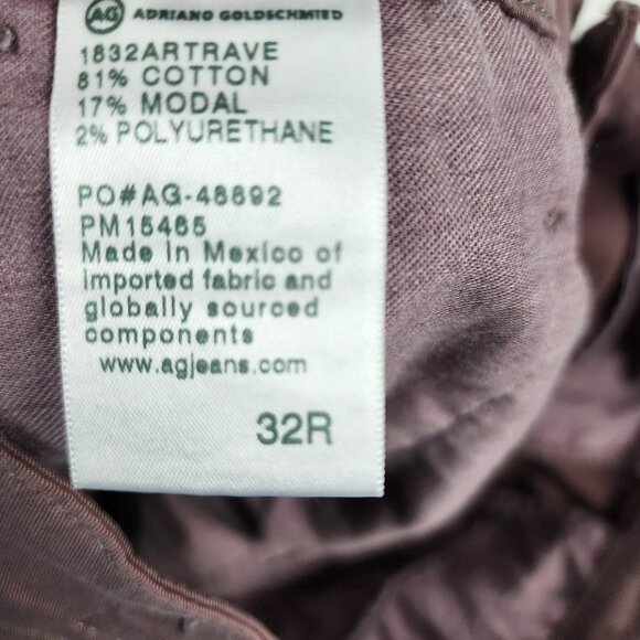 AG Adriano Goldschmied Jeans Mens 32R Plum The Marshall Trouser Slim Leg (32x29) - Picture 10 of 10
